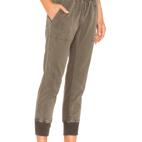 JAMES PERSE - Contrast Sweatpants in Army Green size: 1 - Picture 3 of 13